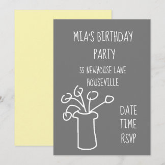 Modernes, einfaches Blume-stilvolles boho Party Einladung