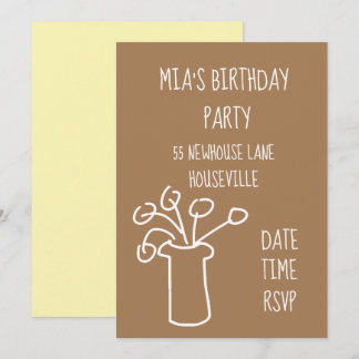 Modernes, einfaches Blume-stilvolles boho Party Einladung