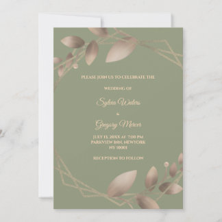 Modernes, einfaches botanisches, elegantes Salbei- Einladung
