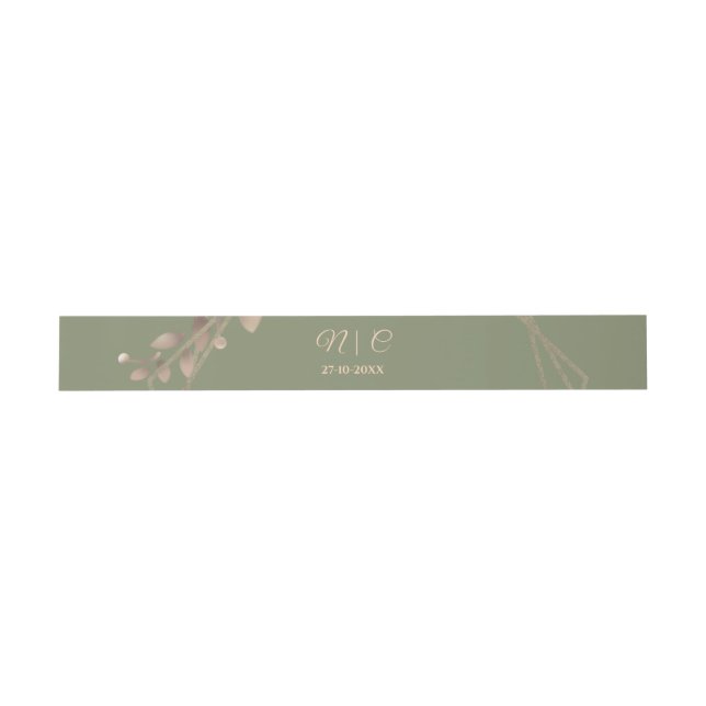 Modernes, einfaches botanisches, elegantes Salbei- Einladungsbanderole (Flach)