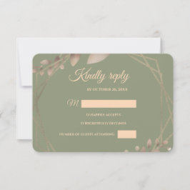 Modernes, einfaches botanisches, elegantes Salbei- RSVP Karte