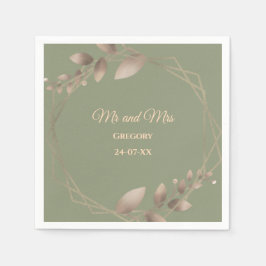Modernes, einfaches botanisches, elegantes Salbei- Serviette