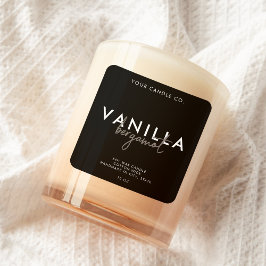 Modernes, einfaches Candle Label Quadratischer Aufkleber
