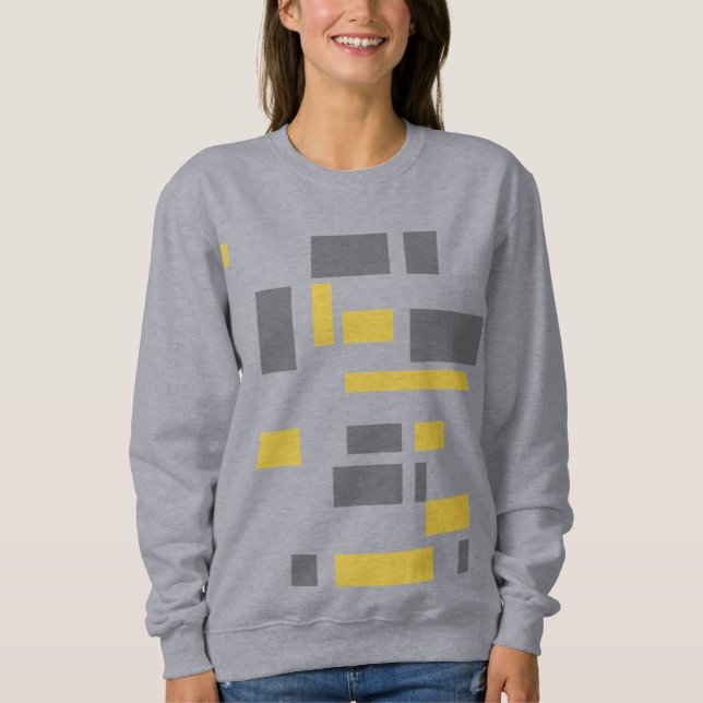 Modernes, einfaches, cooles geometrisch-gelbes Gra Sweatshirt (Vorderseite)