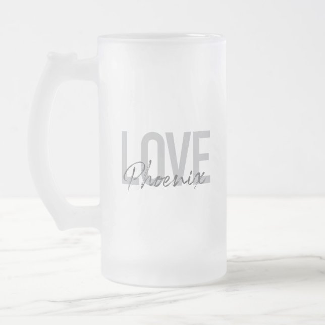 Modernes, einfaches, cooles, urbanes Design Liebe  Mattglas Bierglas (Links)
