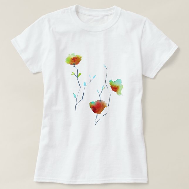 Modernes, einfaches Design abstrakter Blume T-Shirt (Design vorne)