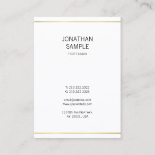 Modernes, einfaches Design Stilvoll Beruflich Gold Visitenkarte
