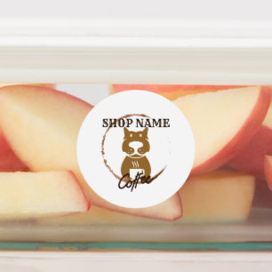 Modernes einfaches Dog Café Coffee Shop Etiketten