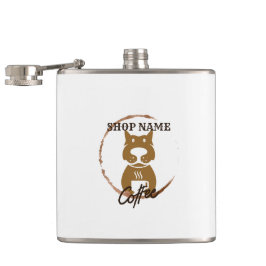 Modernes einfaches Dog Café Coffee Shop Flachmann