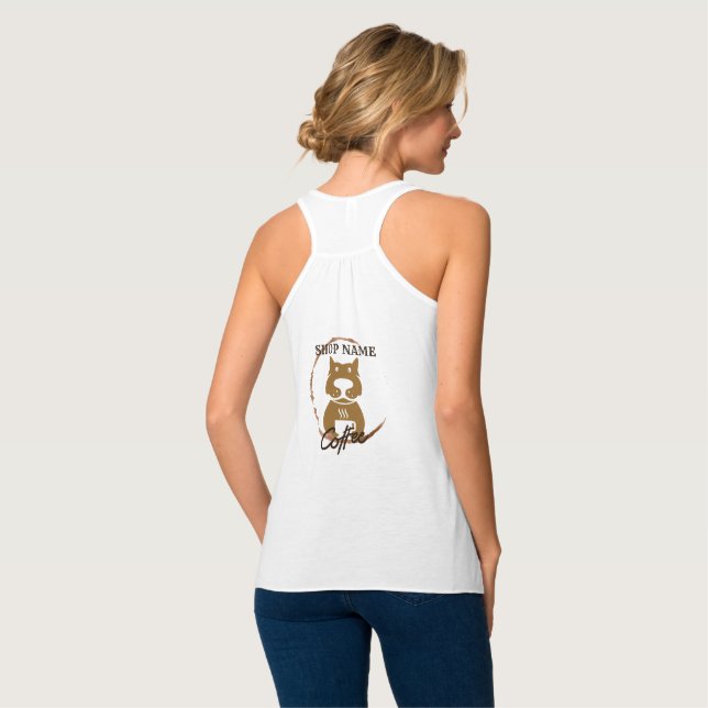 Modernes einfaches Dog Café Coffee Shop Tank Top (Rückseite Vollansicht)