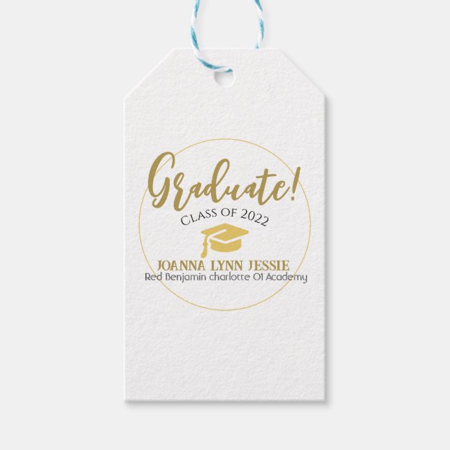 Modernes Einfaches Eleganter Abschluss-Gold-Kap-Sk Geschenkanhänger (Vorderseite)