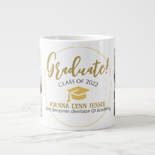 Modernes Einfaches Eleganter Abschluss-Gold-Kap-Sk Jumbo-Tasse