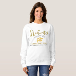 Modernes Einfaches Eleganter Abschluss-Gold-Kap-Sk Sweatshirt