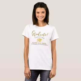 Modernes Einfaches Eleganter Abschluss-Gold-Kap-Sk T-Shirt