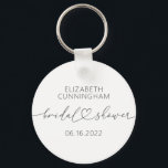 Modernes, einfaches Elegantes Brautparty Schlüsselanhänger<br><div class="desc">Dieses einfache und moderne Design besteht aus Sans Serif und spielerischer kursiver Typografie mit doodle Herzen. Ideal für Hochzeitsbrunnen-Gastgeschenke.</div>