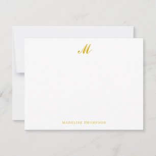 Modernes, einfaches, elegantes Script Mustard Mono Mitteilungskarte