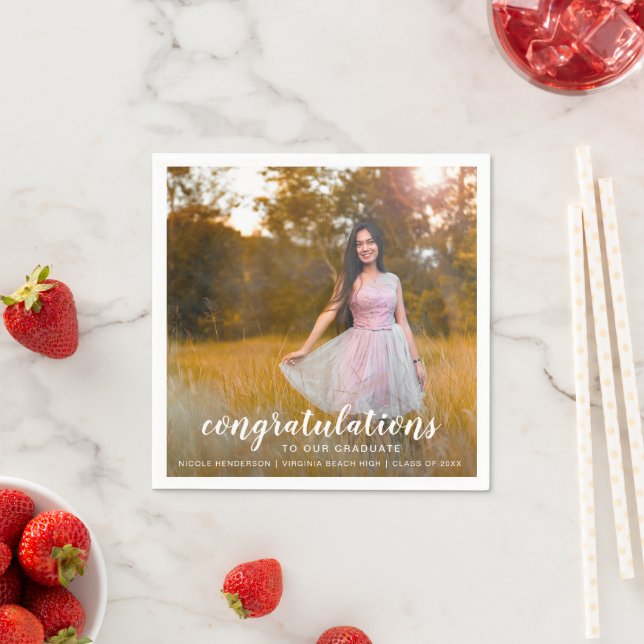 Modernes Einfaches Foto Eleganter Abschluss Serviette (Beispiel)