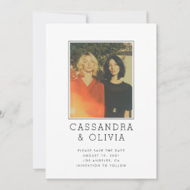 Modernes Einfaches Foto-Frame QR-Code Hochzeitssze Save The Date