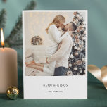 Modernes, einfaches Foto für Familien Feiertagskarte<br><div class="desc">Moderne,  trendige Weihnachtskarte Ein Foto</div>