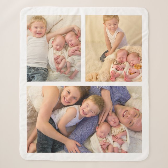 Modernes, einfaches Foto mit 3 Familien Sherpadecke (Vorderseite)