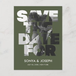Modernes, einfaches Foto Save the Date Einladung Postkarte