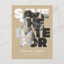 Modernes, einfaches Foto Save the Date Einladung Postkarte