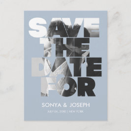 Modernes, einfaches Foto Save the Date Einladung Postkarte