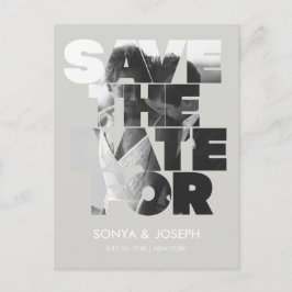 Modernes, einfaches Foto Save the Date Einladung Postkarte