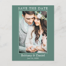 Modernes einfaches Foto Save the Date Eukalyptus G Postkarte