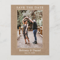 Modernes einfaches Foto Save the Date Kraft
