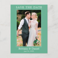 Modernes einfaches Foto Save the Date Neo Mint