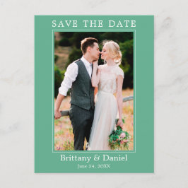 Modernes einfaches Foto Save the Date Neo Mint Postkarte