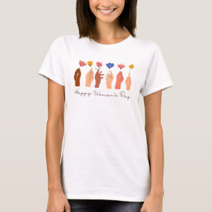 Modernes einfaches frohes Internationaler Frauenta T-Shirt