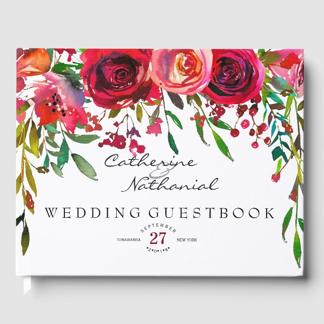 Modernes, einfaches Gästebuch für Hochzeiten in de (Vorderseite)