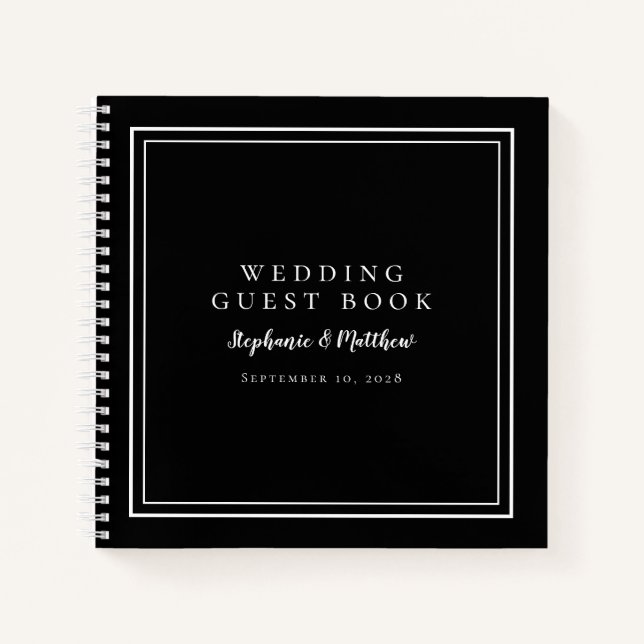 Modernes einfaches Gästebuch für Hochzeiten mit sc Notizbuch (Vorderseite)