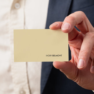 Modernes Einfaches Gelb Weiß Minimal Visitenkarte