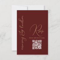 Modernes einfaches Gold Burgund Red QR Bat Mitzvah