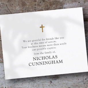 Modernes einfaches Gold Cross Dankeskarte