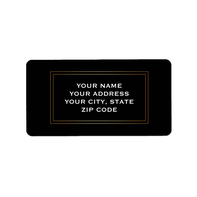 Modernes einfaches Gold Square Boarder Business Adressaufkleber (Vorne)