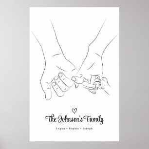 Modernes, einfaches Handleinenposter Poster