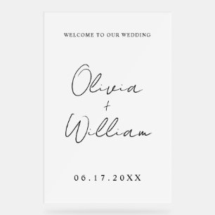 Modernes, einfaches Hochzeitswillkommen Acrylschild