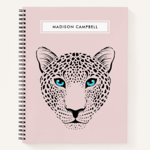 Modernes, einfaches Leopard-Gesichtsmuster hinten  Notizbuch