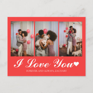 Modernes Einfaches Liebe Valentinstag Paar 3 Foto Feiertagspostkarte