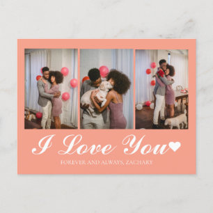 Modernes Einfaches Liebe Valentinstag Paar 3 Foto Feiertagspostkarte
