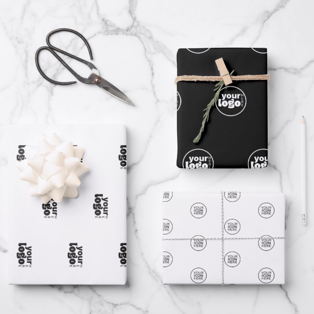 Modernes, einfaches Logo hier Geschenkpapier Set (Vorderseite)