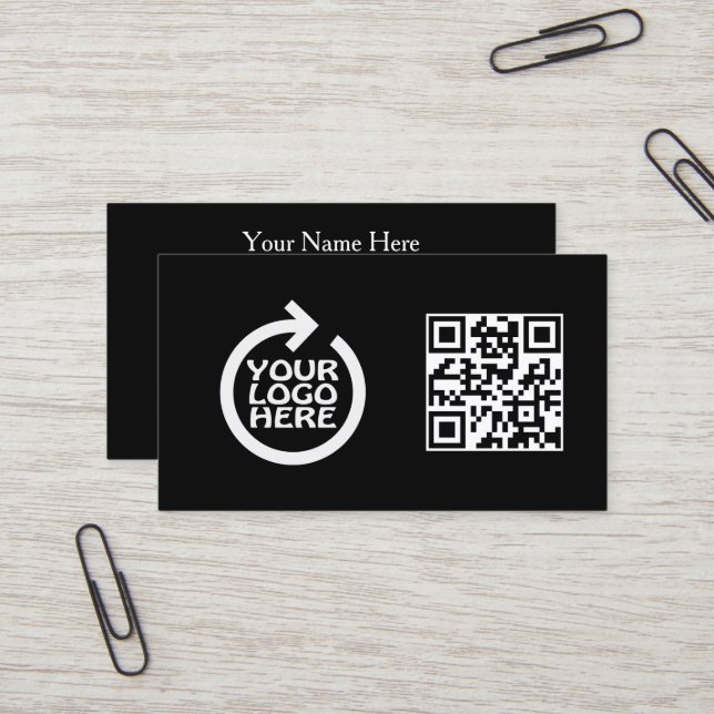 Modernes einfaches Logo Professionell mit QR-Code Visitenkarte (Vorderseite/Rückseite Beispiel)