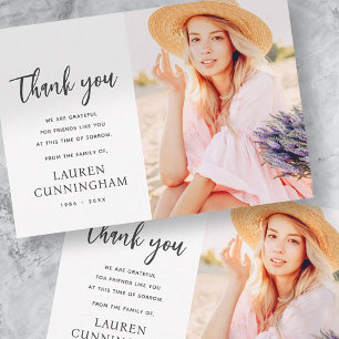 Modernes einfaches Minimalistisch-Chic-Foto Dankeskarte