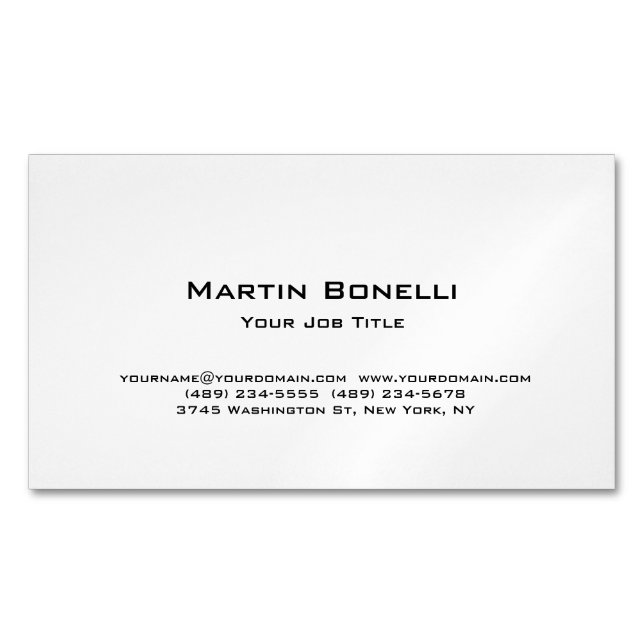 Modernes, einfaches Minimalistisch Magnetische Visitenkarte (Vorderseite)