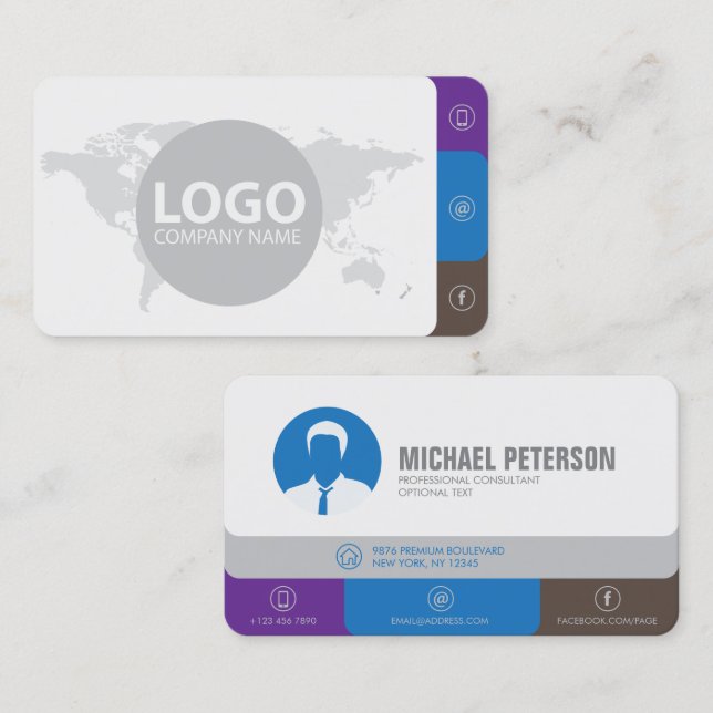 Modernes, einfaches Minimalistisches Clean Grau Be Visitenkarte (Vorne/Hinten)