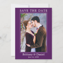 Modernes, einfaches Minimalistisches Foto Lila Save The Date